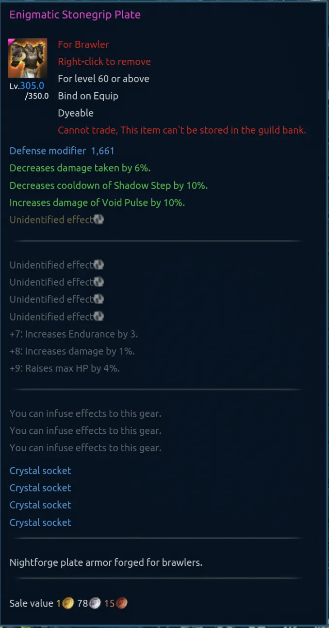 Tooltip de peitoral