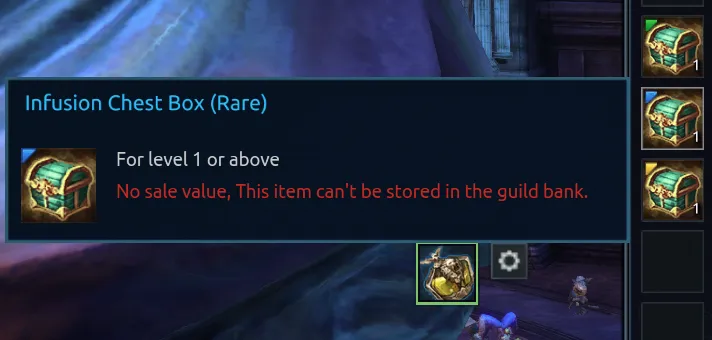 Infusion Box types in TERA Reforged inventory